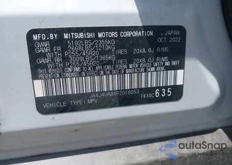 2023 Mitsubishi Outlander Se 2.5 S-Awc из США, поврежденный, VIN JA4J4UA84PZ018053
